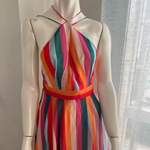 Colourful striped mini dress